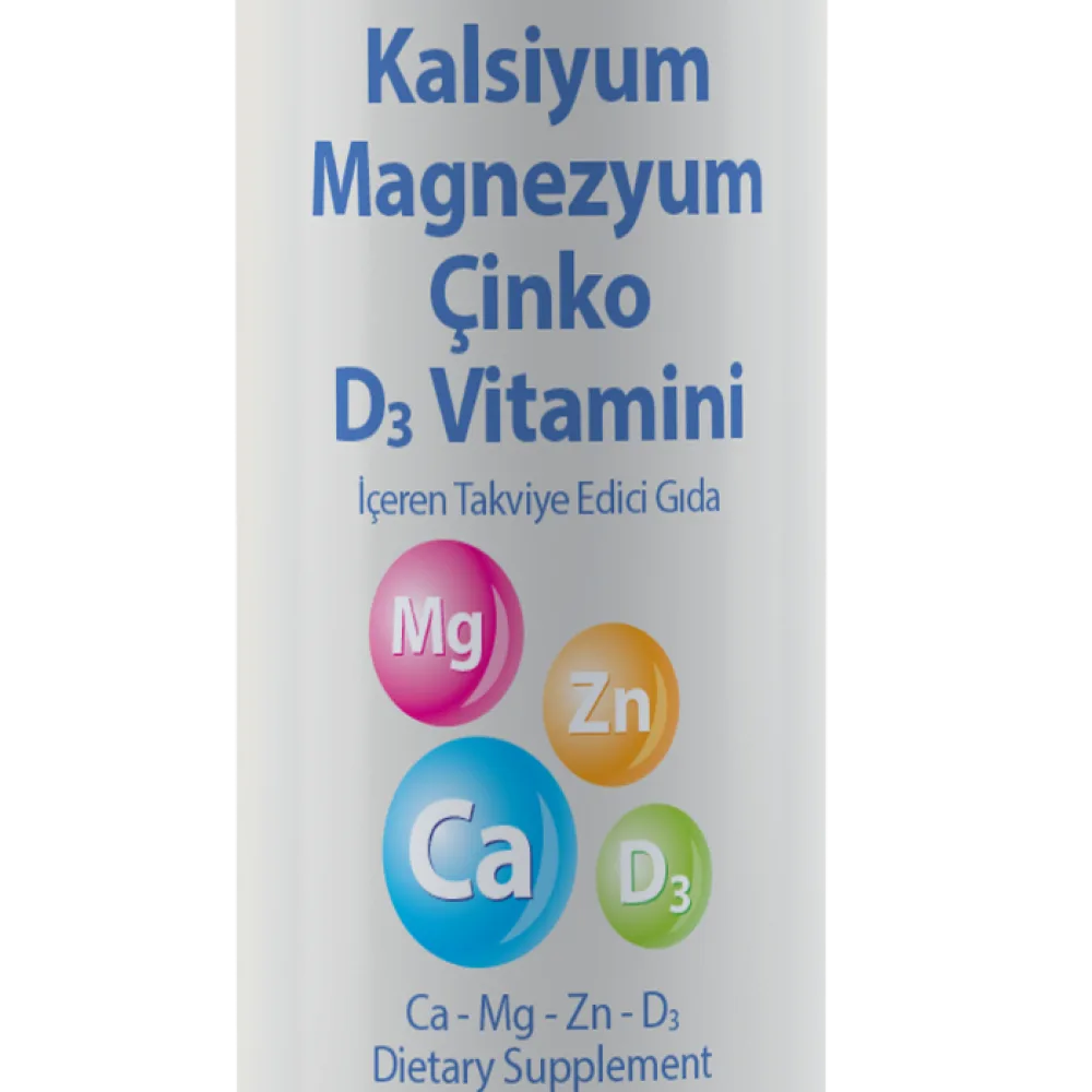 Kalsiyum Magnezyum Çinko D3 Vitamini - 20 Efervesan Tablet