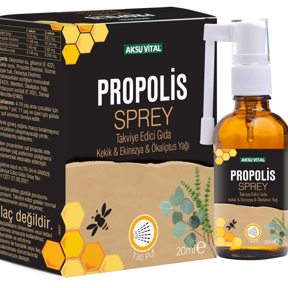 Propolis, Kekik, Ekinezya ve Okaliptus Boğaz Spreyi 20 ml